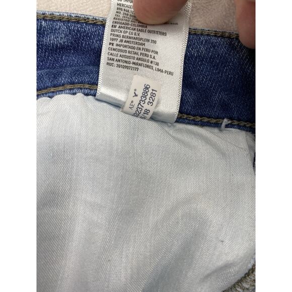 American Eagle Hi Rise Jegging Jeans Womens 6 Acid Wash Distressed Stretch Denim - Picture 12 of 12